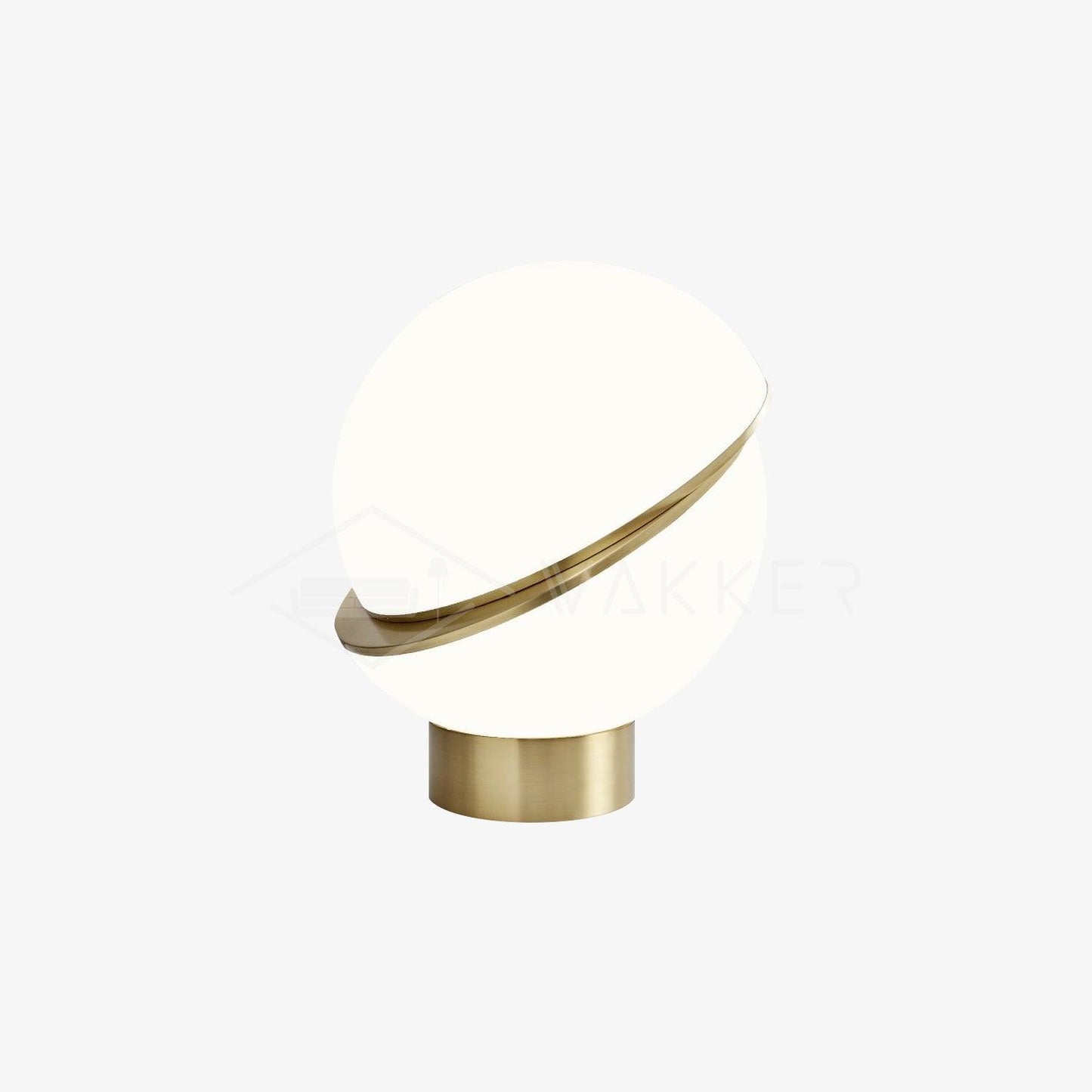 Crescent Table Lamp | Brushed Brass & White Acrylic | 30cm Diameter