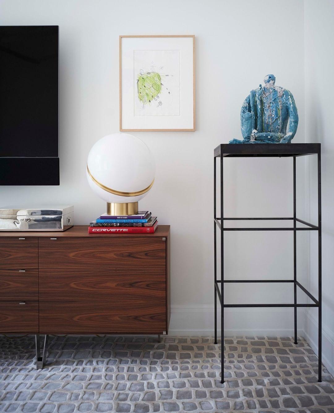 Crescent Table Lamp | Brushed Brass & White Acrylic | 30cm Diameter
