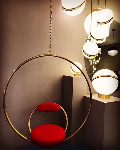 Crescent Table Lamp | Brushed Brass & White Acrylic | 30cm Diameter