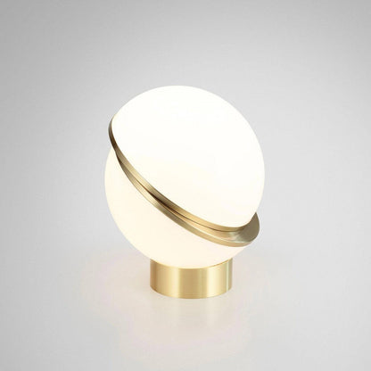 Crescent Table Lamp | Brushed Brass & White Acrylic | 30cm Diameter