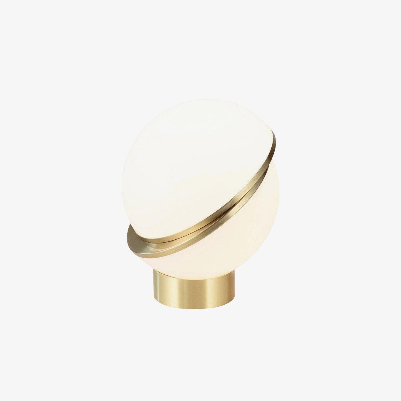Crescent Table Lamp | Brushed Brass & White Acrylic | 30cm Diameter
