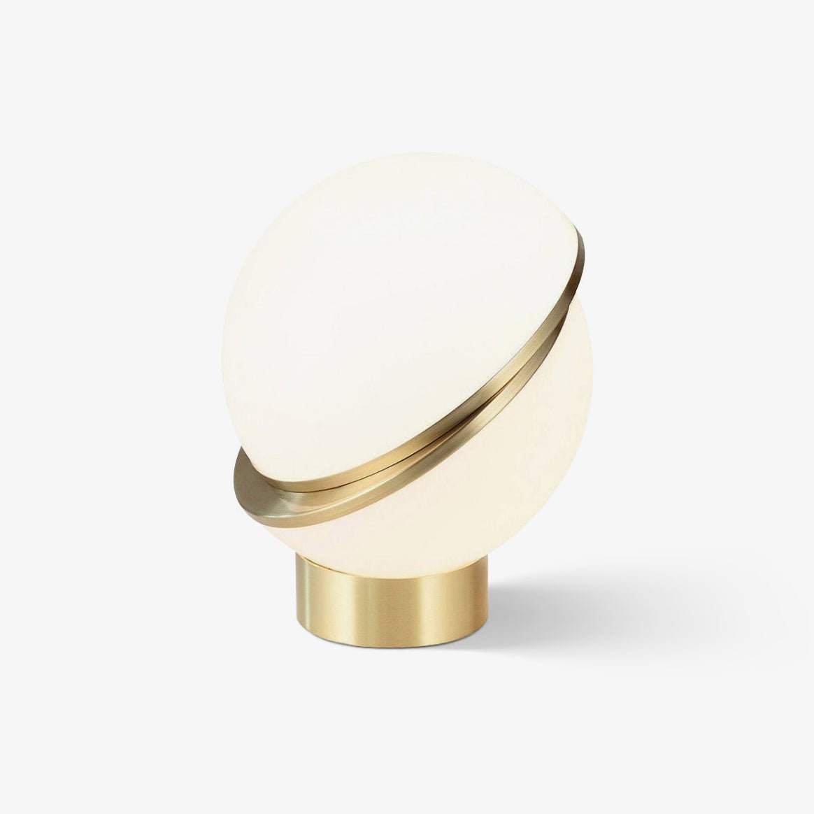 Crescent Table Lamp | Brushed Brass & White Acrylic | 30cm Diameter