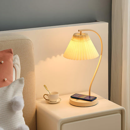 Crescini Table Lamp | Pleated Shade | White