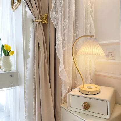 Crescini Table Lamp | Pleated Shade | White