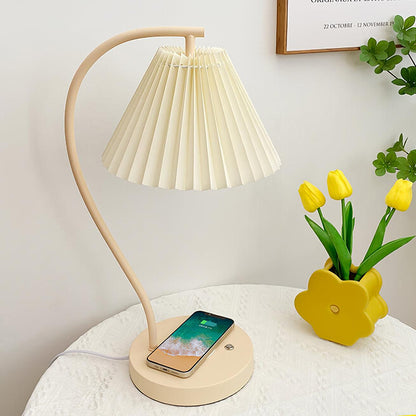 Crescini Table Lamp | Pleated Shade | White