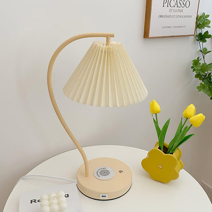 Crescini Table Lamp | Pleated Shade | White