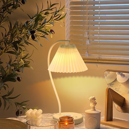 Crescini Table Lamp | Pleated Shade | White