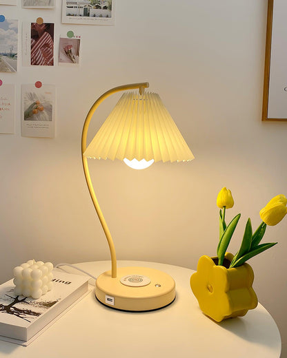 Crescini Table Lamp | Pleated Shade | White