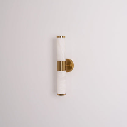 Alabaster Wall Lamp | Antique Brass Finish | White Shade