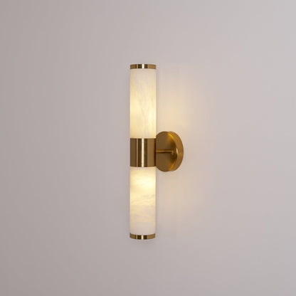 Alabaster Wall Lamp | Antique Brass Finish | White Shade