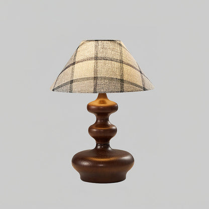 Crigler Table Lamp | Walnut Wood & Beige Fabric | Retro Design