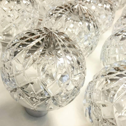 Crystal Table Lamp | Hand-Cut Clear Glass | Gold Brass Base