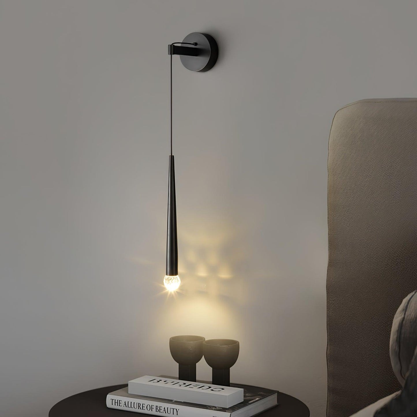 Crystal Wall Lamp | Conical Design | Brass or Black