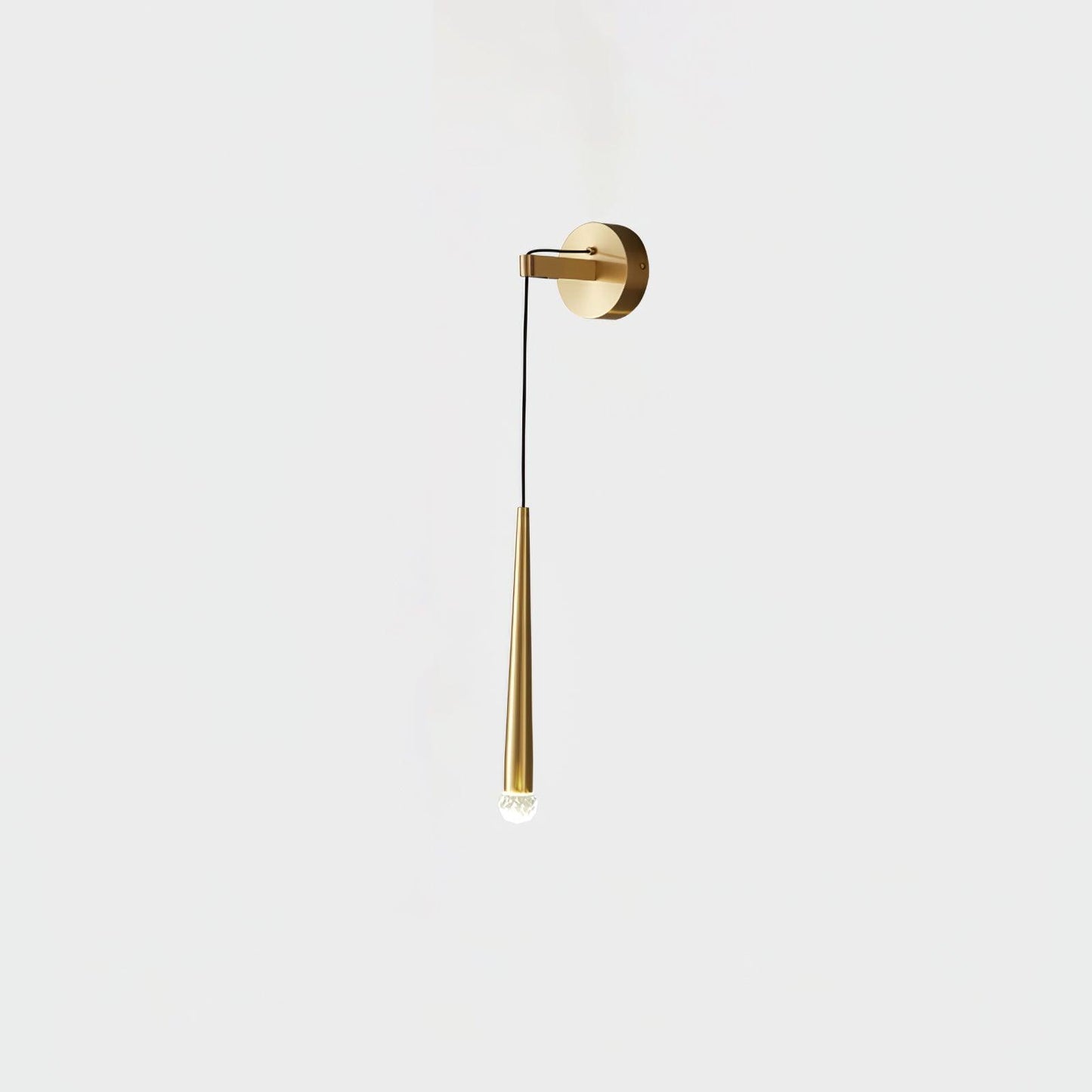 Crystal Wall Lamp | Conical Design | Brass or Black