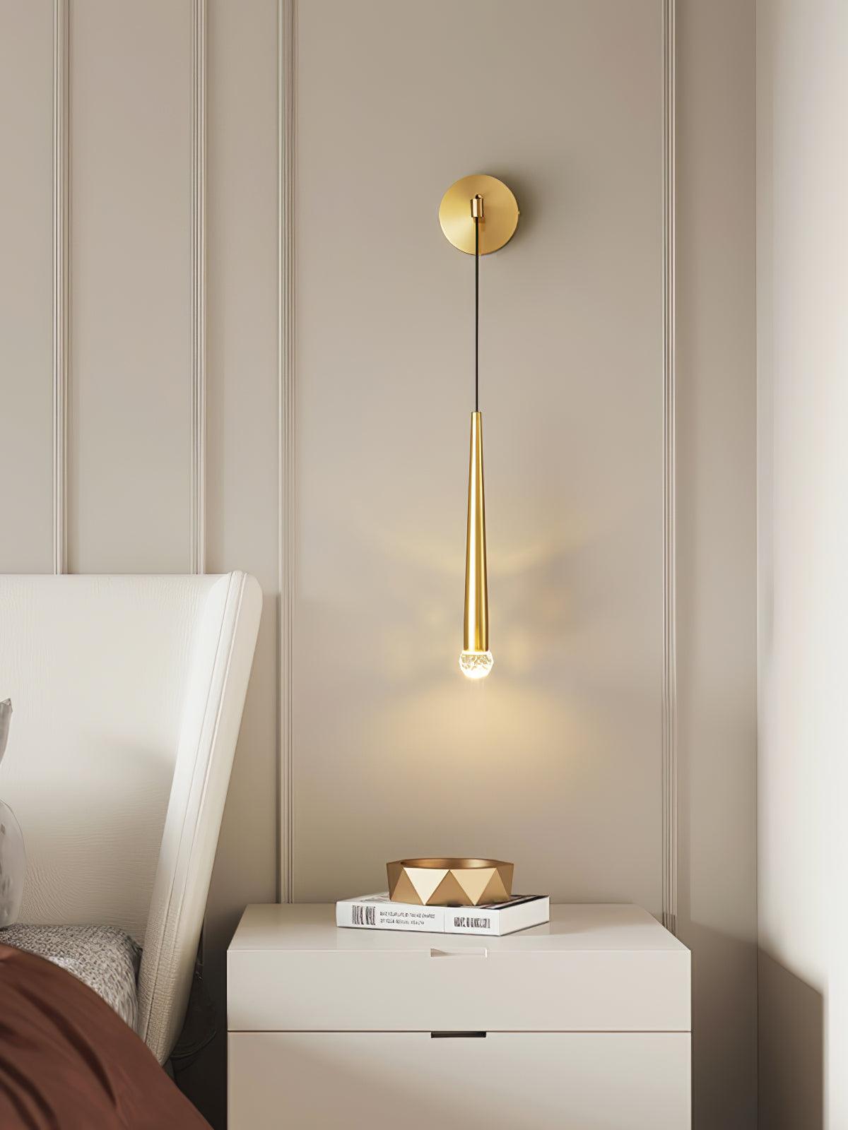 Crystal Wall Lamp | Conical Design | Brass or Black