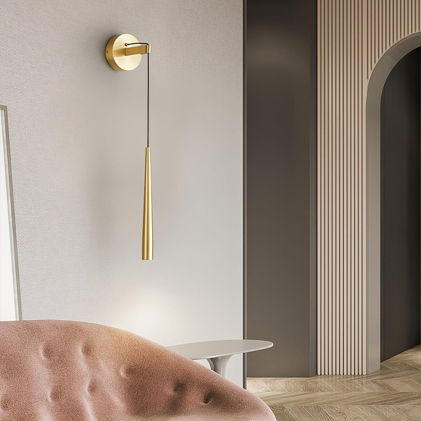 Crystal Wall Lamp | Conical Design | Brass or Black