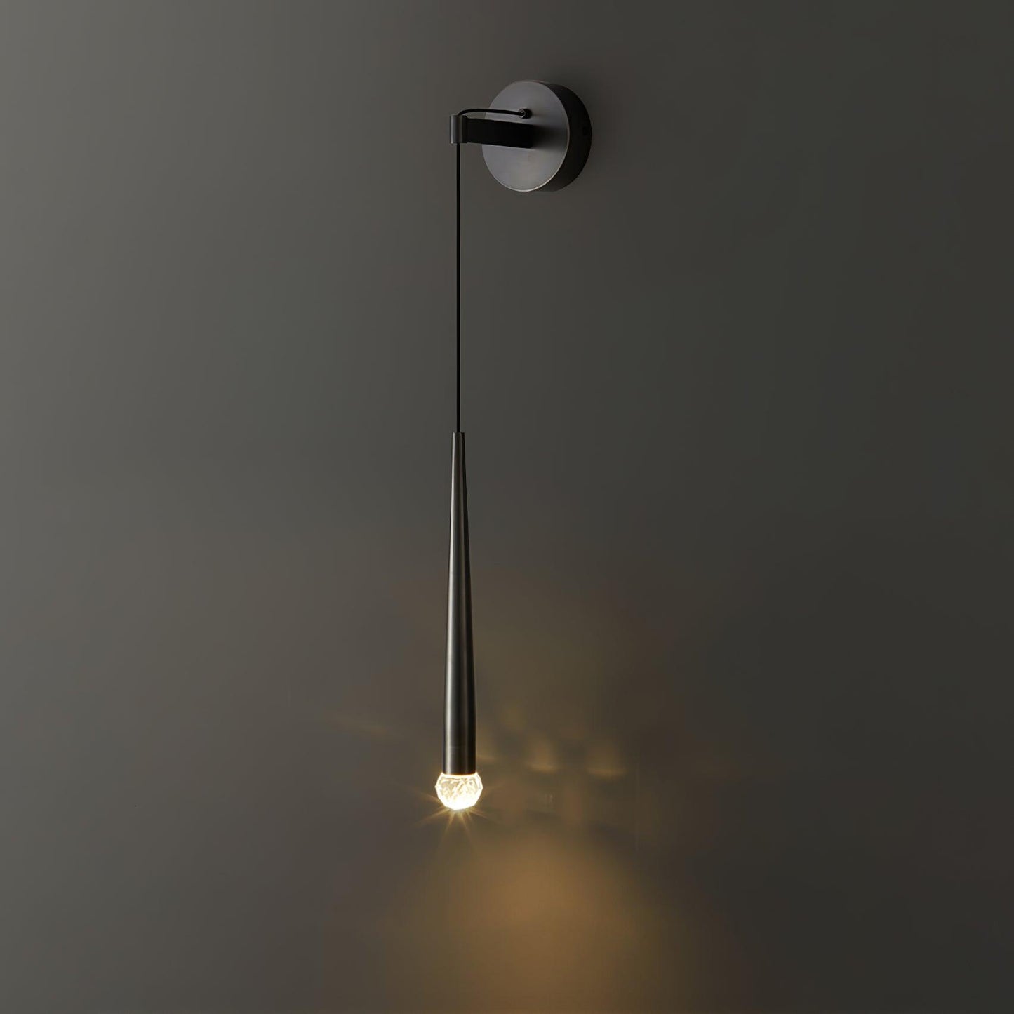 Crystal Wall Lamp | Conical Design | Brass or Black