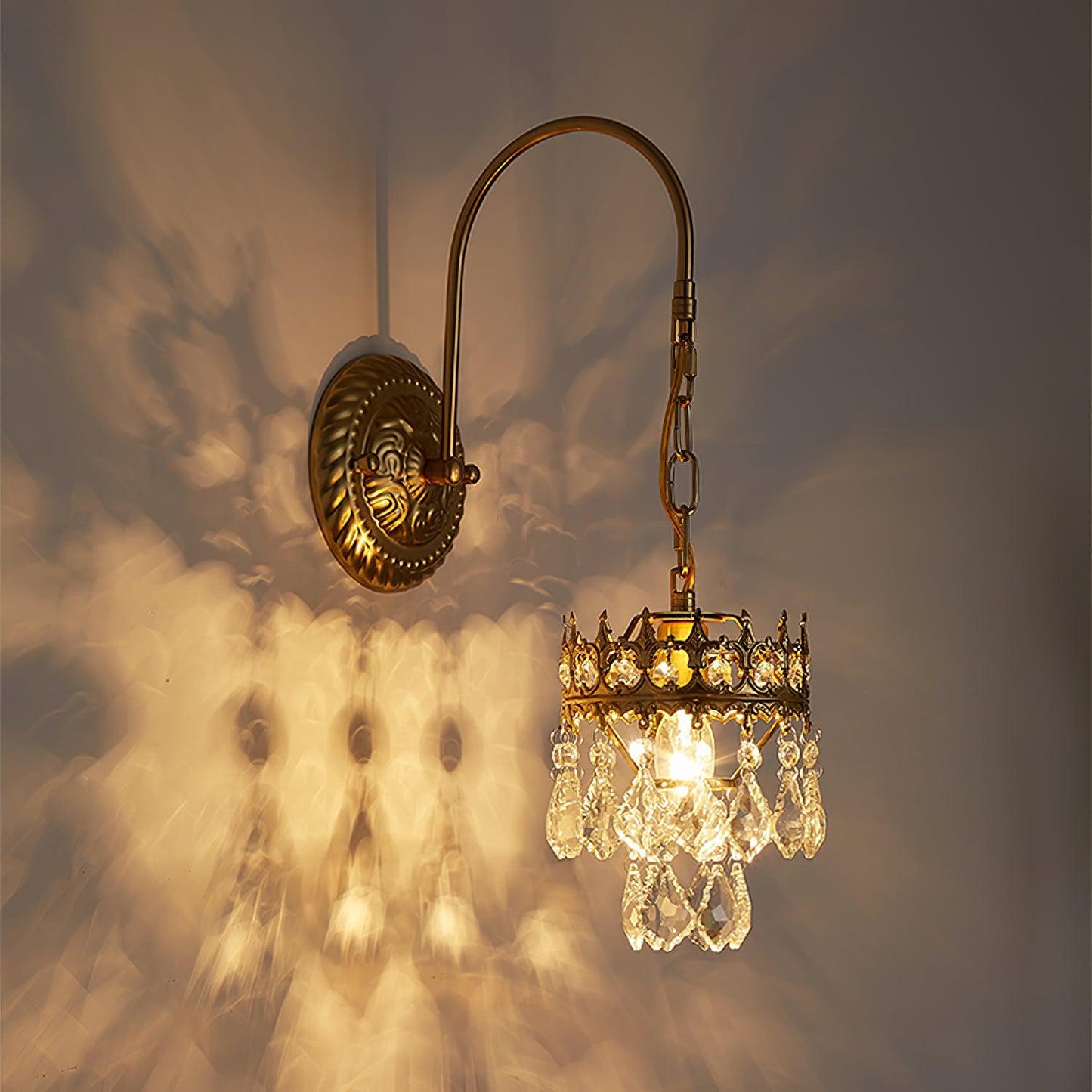 Crystal Crown Sconce | Crystal & Iron | Copper Plated