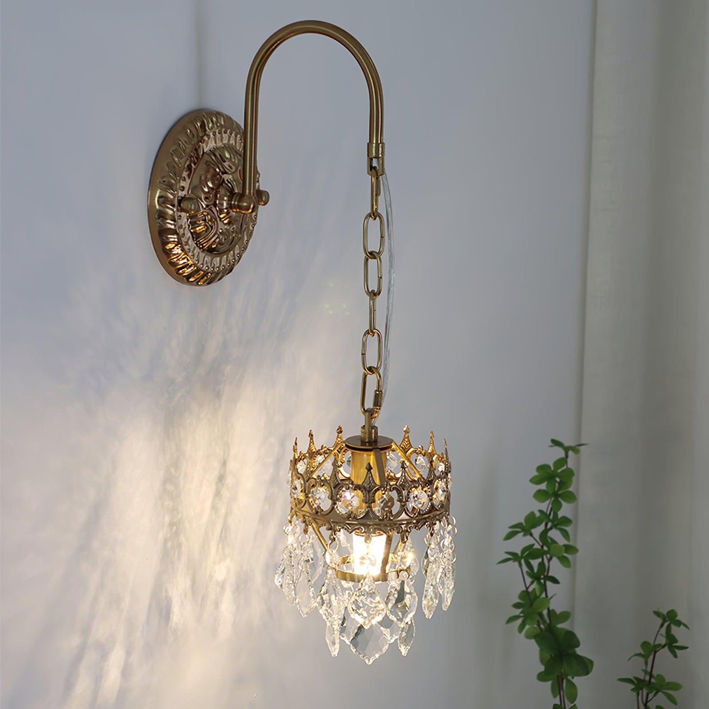 Crystal Crown Sconce | Crystal & Iron | Copper Plated