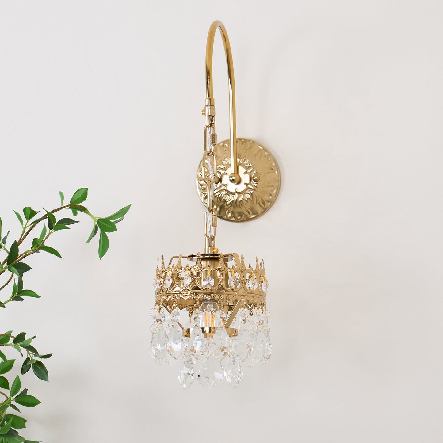 Crystal Crown Sconce | Crystal & Iron | Copper Plated
