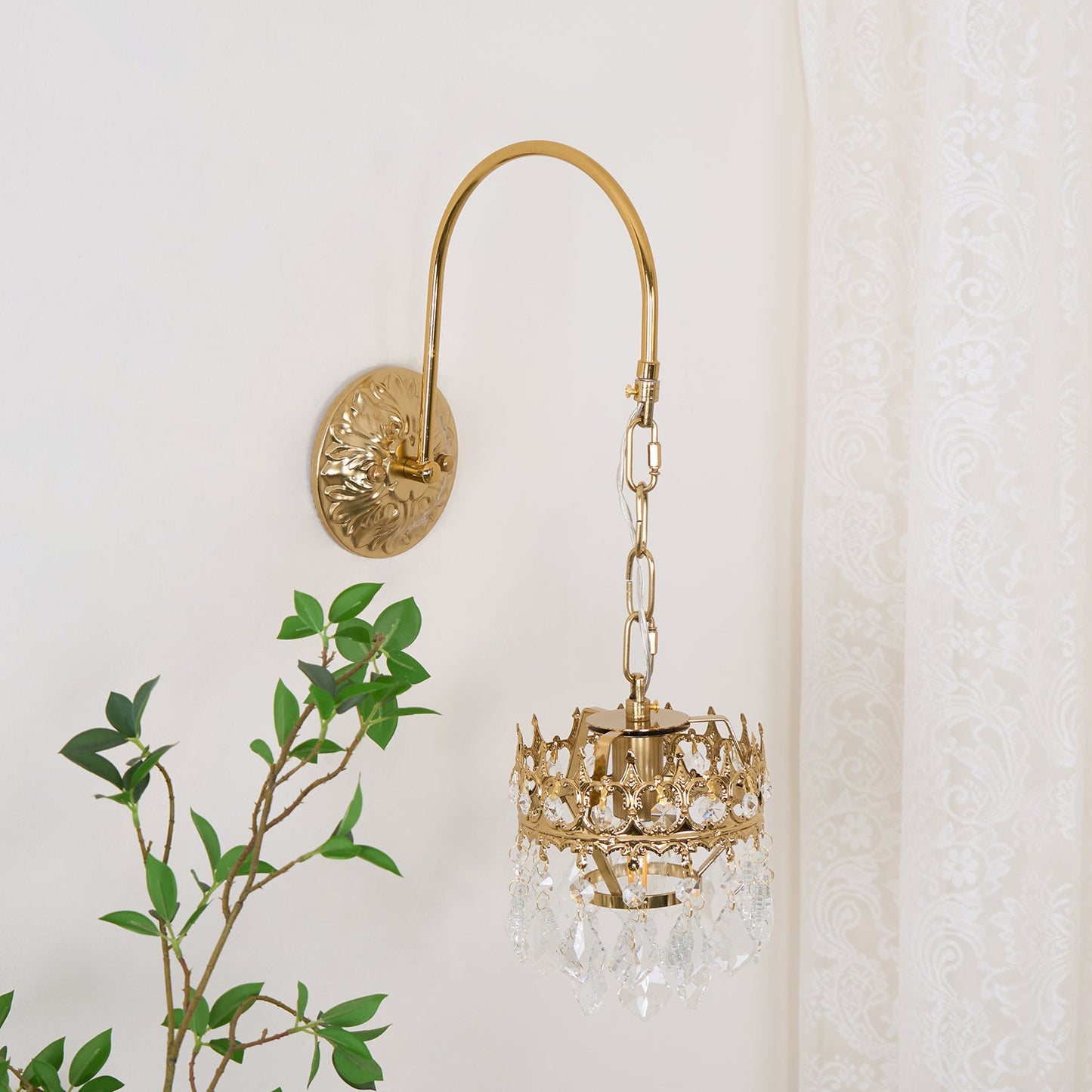 Crystal Crown Sconce | Crystal & Iron | Copper Plated