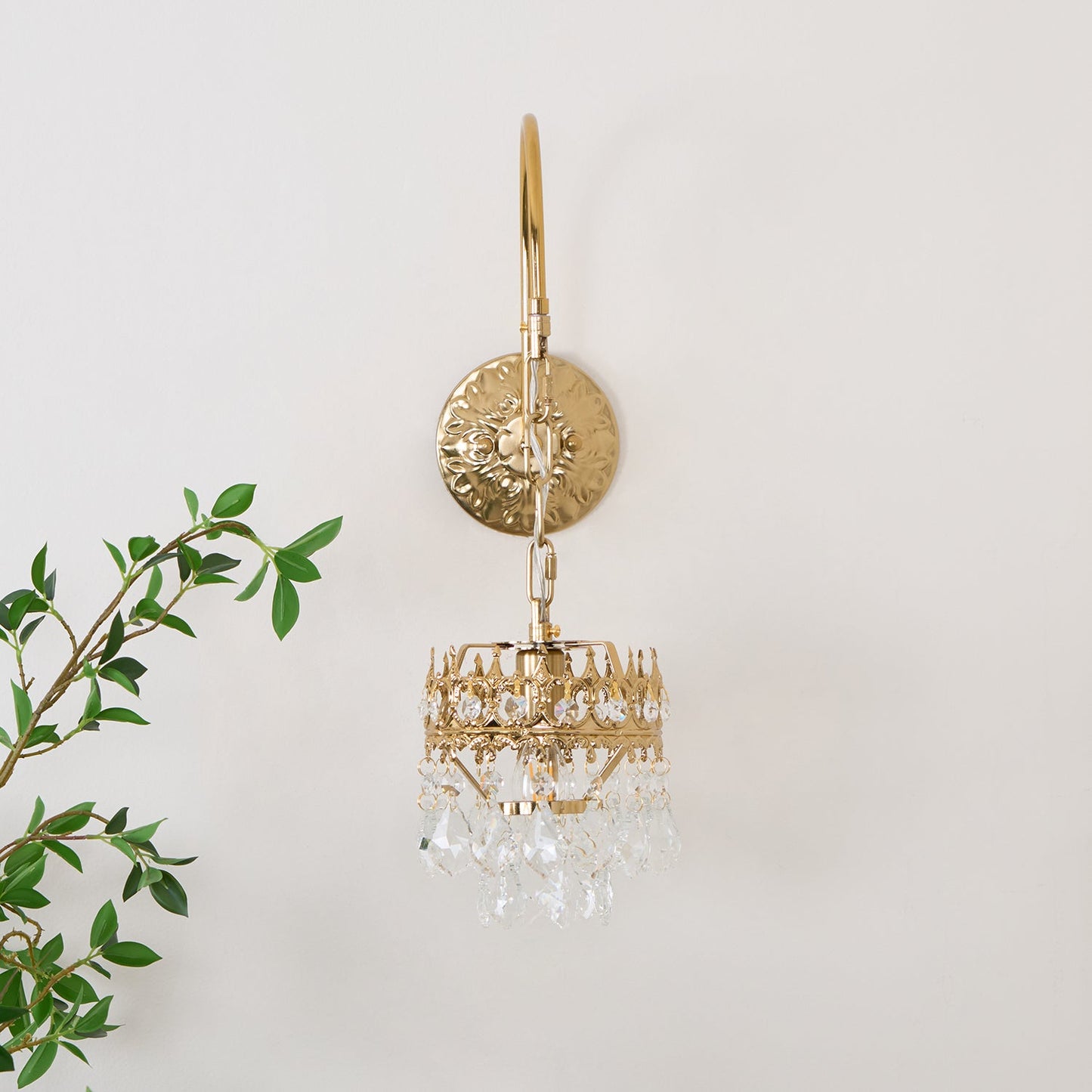 Crystal Crown Sconce | Crystal & Iron | Copper Plated