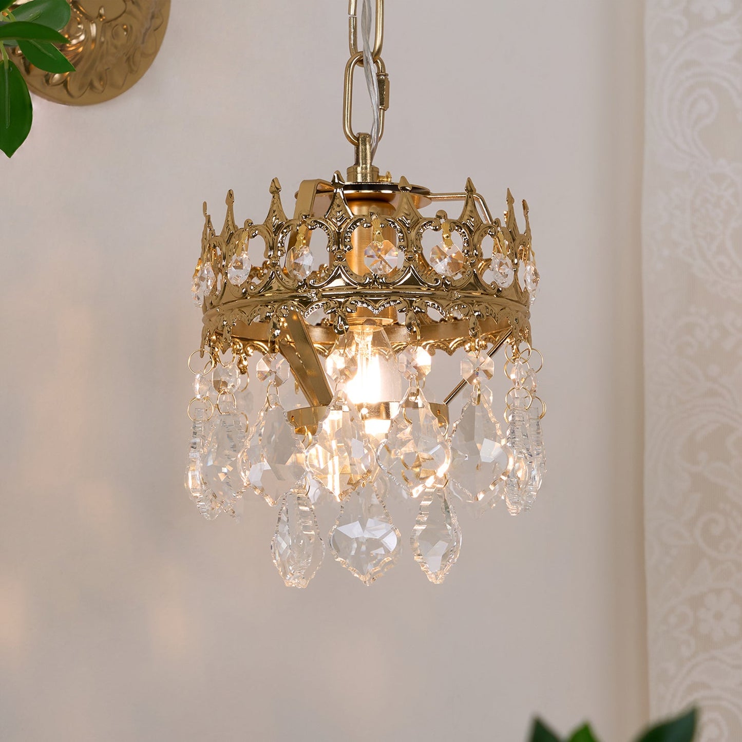 Crystal Crown Sconce | Crystal & Iron | Copper Plated