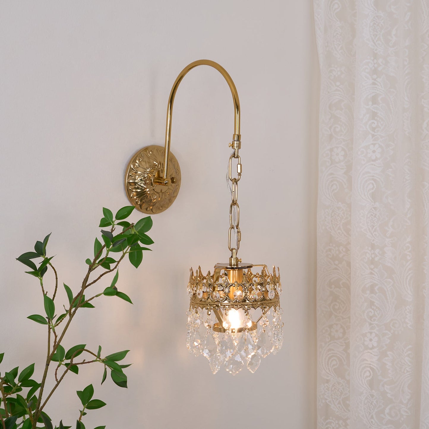Crystal Crown Sconce | Crystal & Iron | Copper Plated