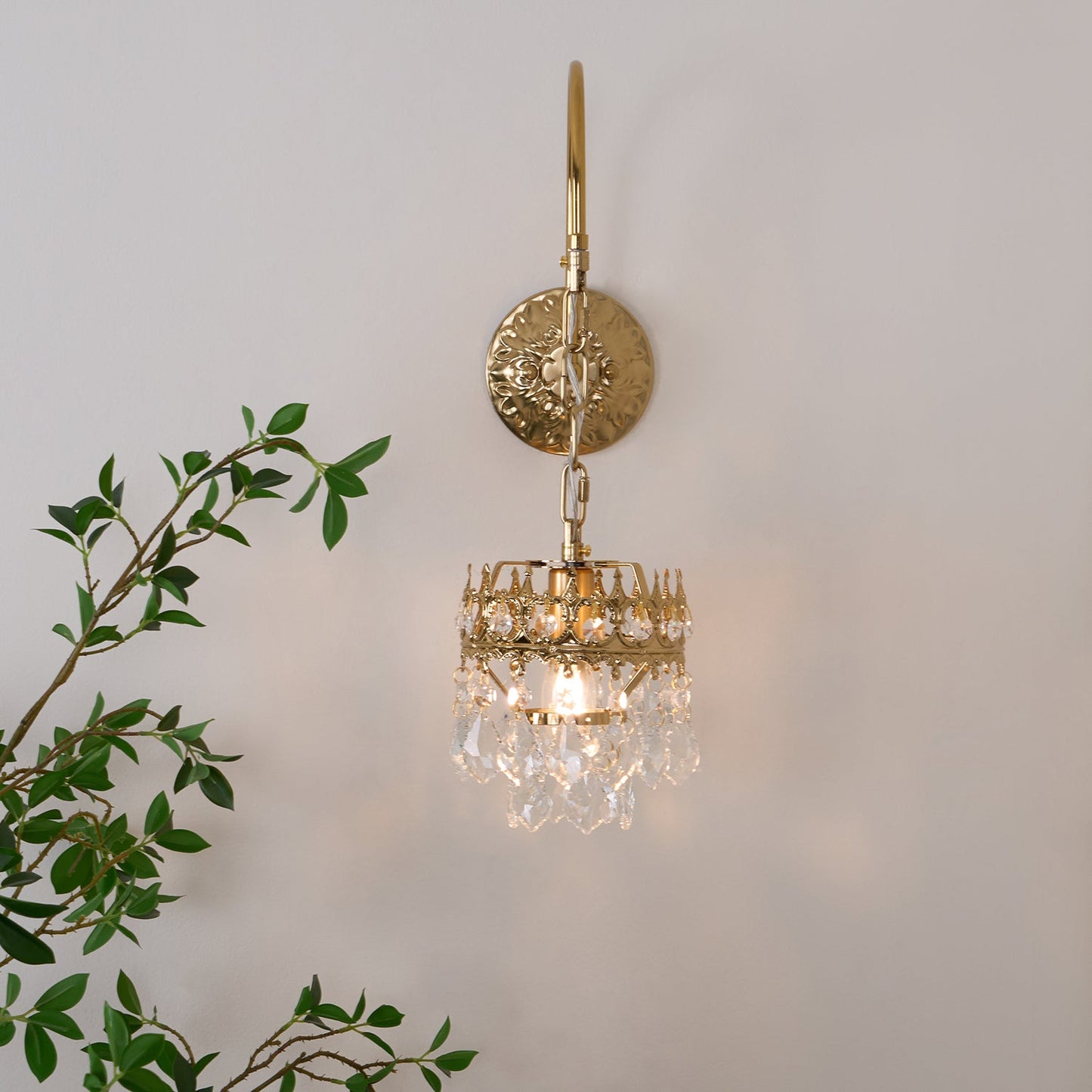 Crystal Crown Sconce | Crystal & Iron | Copper Plated