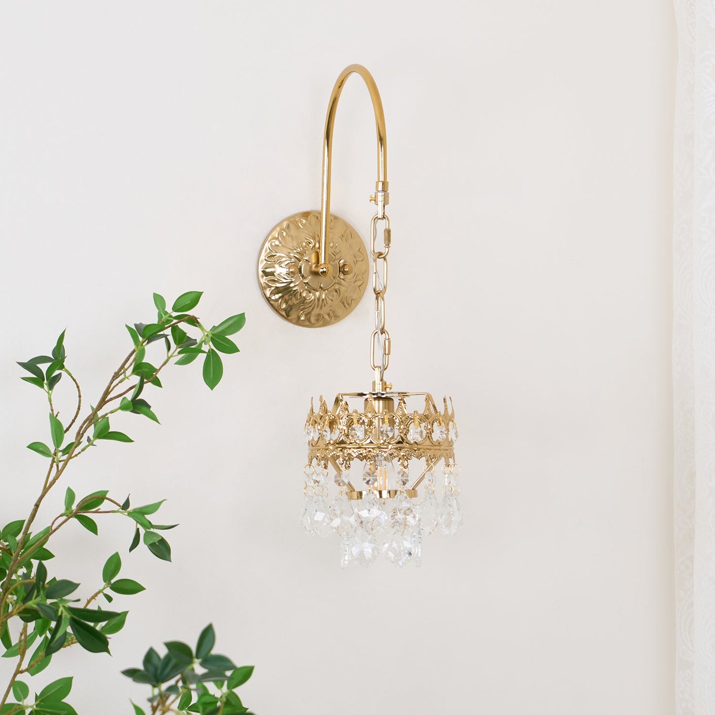 Crystal Crown Sconce | Crystal & Iron | Copper Plated