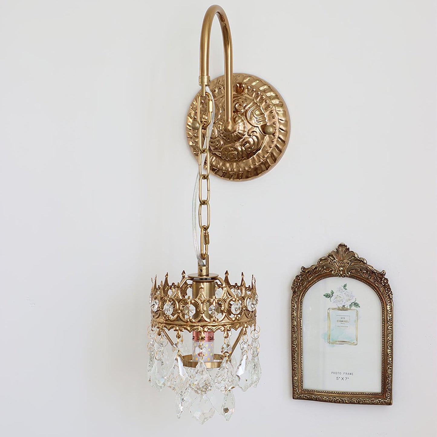 Crystal Crown Sconce | Crystal & Iron | Copper Plated