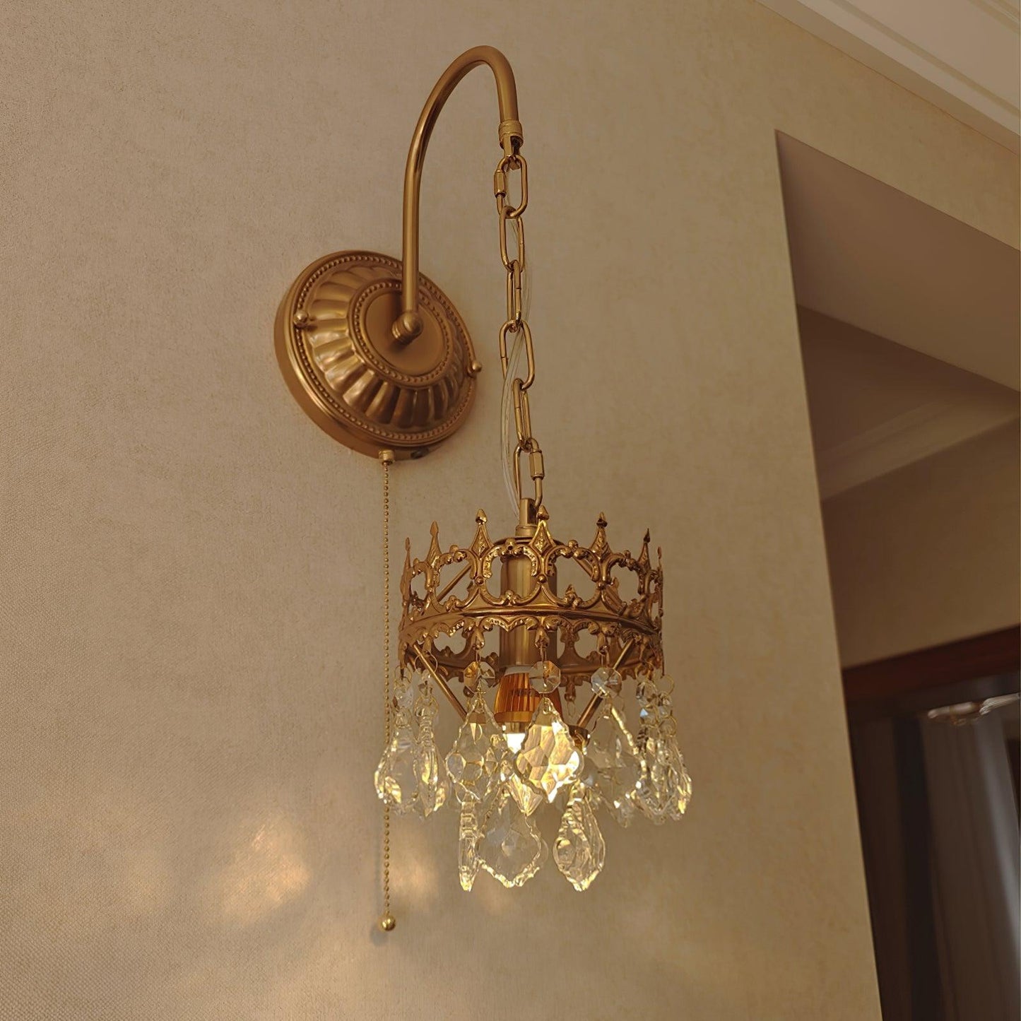 Crystal Crown Sconce | Crystal & Iron | Copper Plated