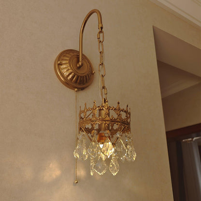 Crystal Crown Sconce | Crystal & Iron | Copper Plated