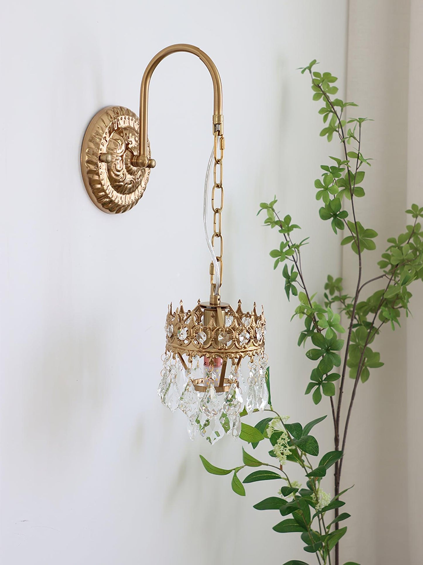 Crystal Crown Sconce | Crystal & Iron | Copper Plated
