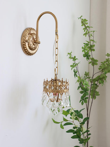 Crystal Crown Sconce | Crystal & Iron | Copper Plated