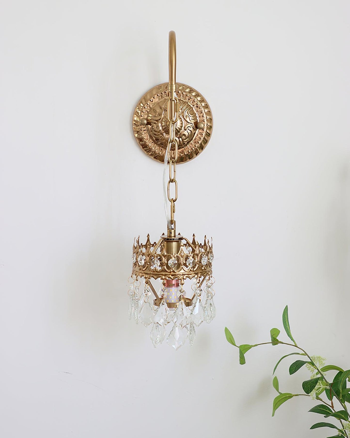 Crystal Crown Sconce | Crystal & Iron | Copper Plated