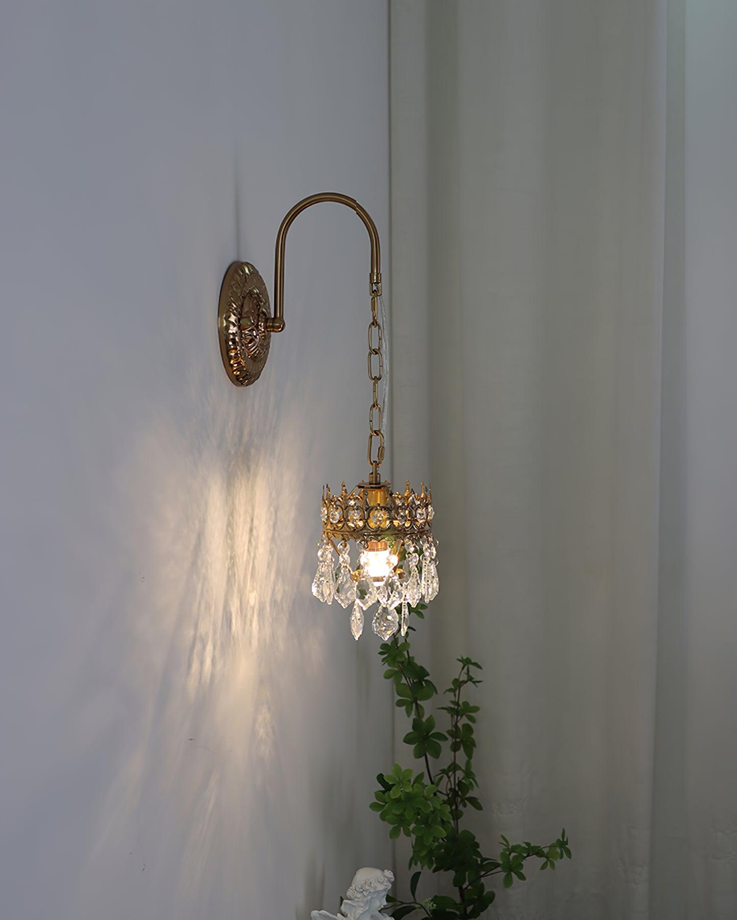 Crystal Crown Sconce | Crystal & Iron | Copper Plated