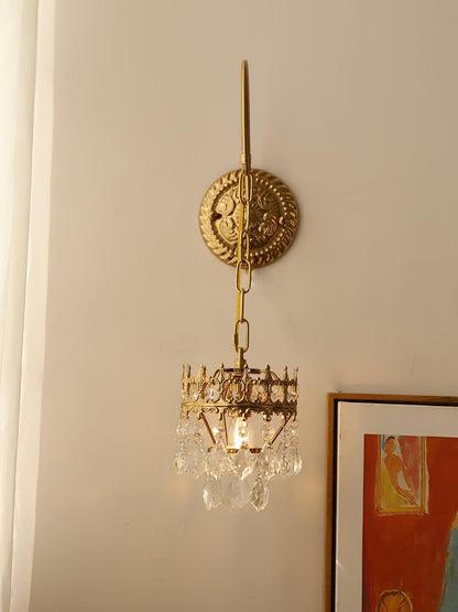 Crystal Crown Sconce | Crystal & Iron | Copper Plated