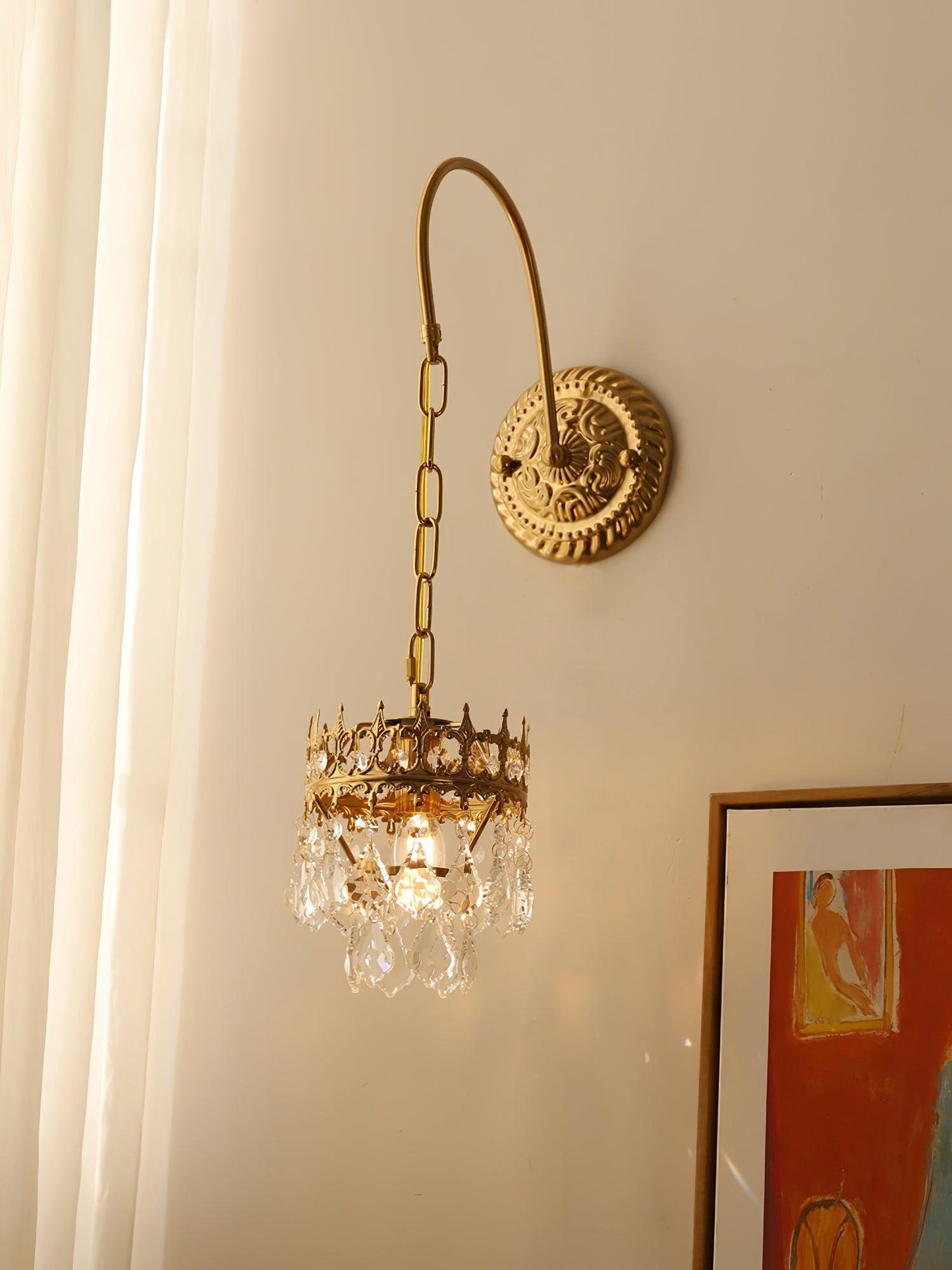 Crystal Crown Sconce | Crystal & Iron | Copper Plated