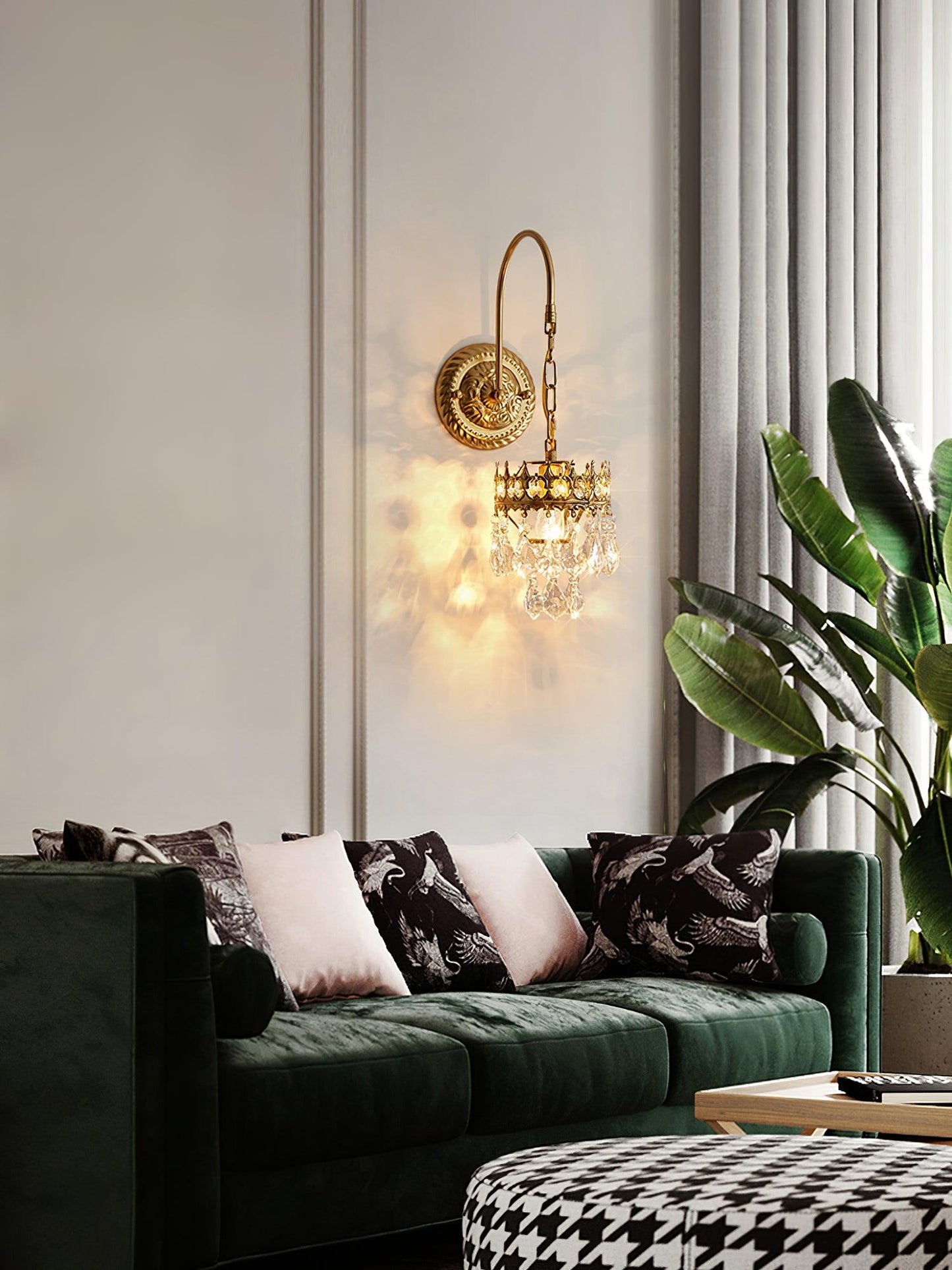 Crystal Crown Sconce | Crystal & Iron | Copper Plated