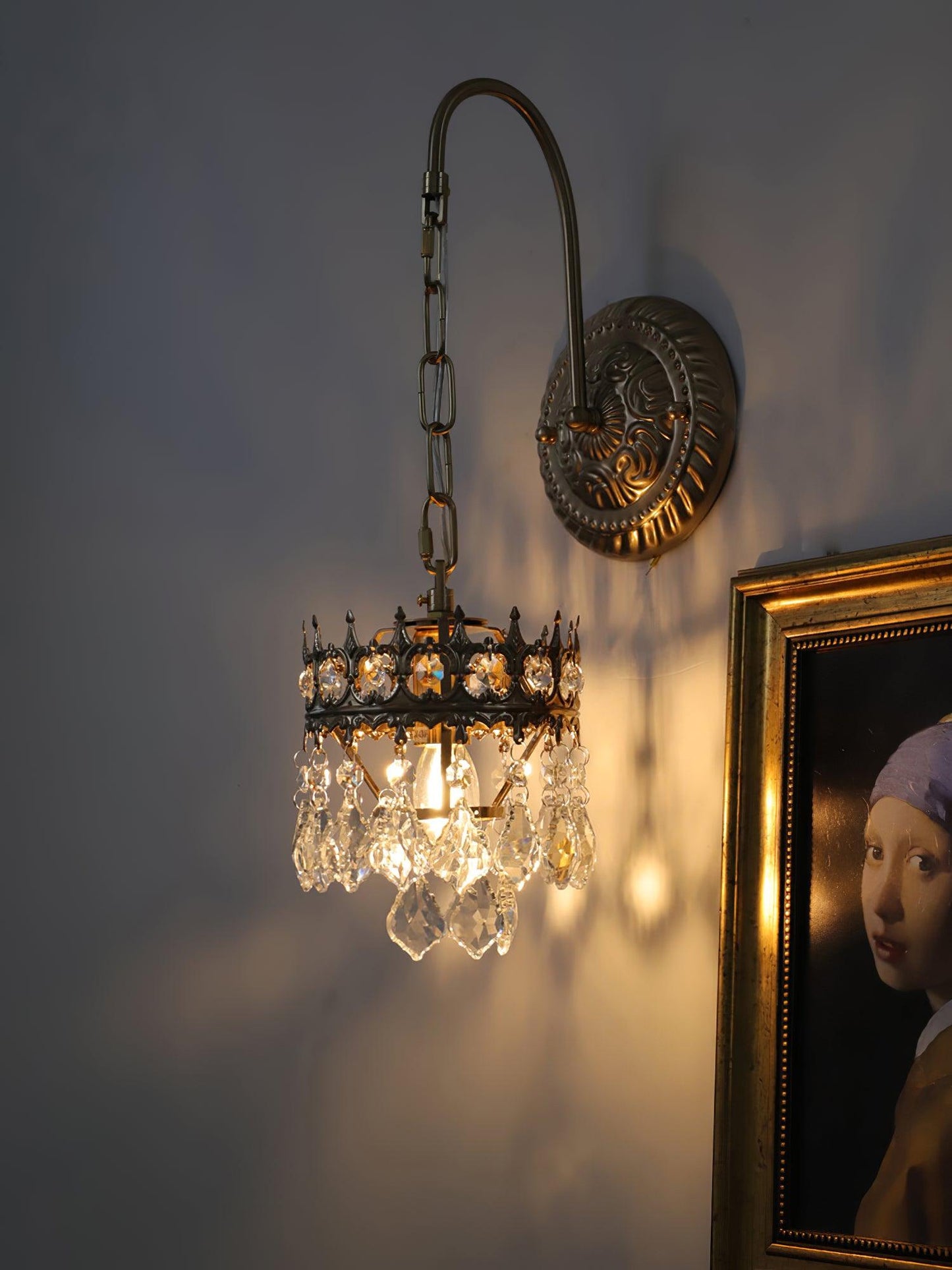 Crystal Crown Sconce | Crystal & Iron | Copper Plated