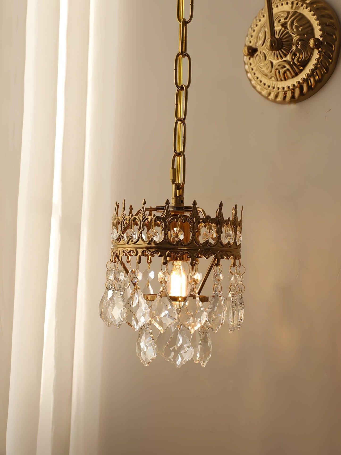 Crystal Crown Sconce | Crystal & Iron | Copper Plated