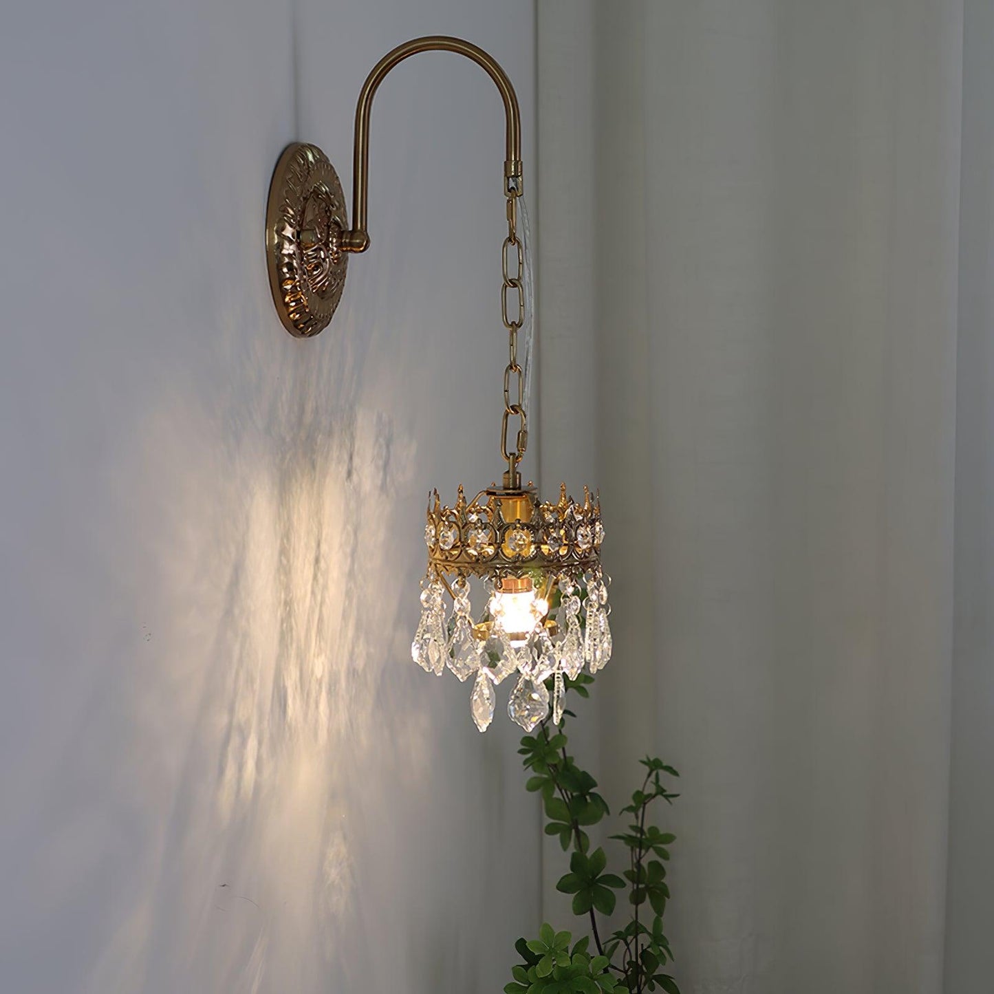 Crystal Crown Sconce | Crystal & Iron | Copper Plated