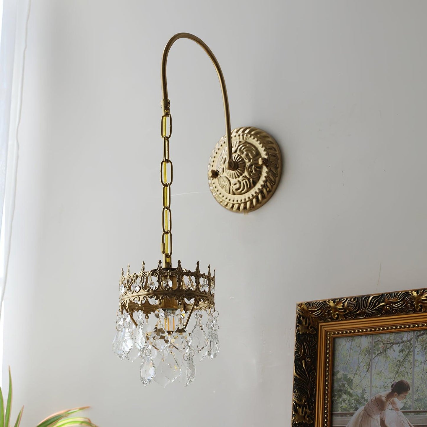 Crystal Crown Sconce | Crystal & Iron | Copper Plated