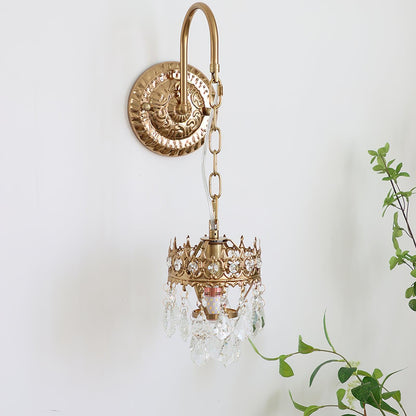 Crystal Crown Sconce | Crystal & Iron | Copper Plated