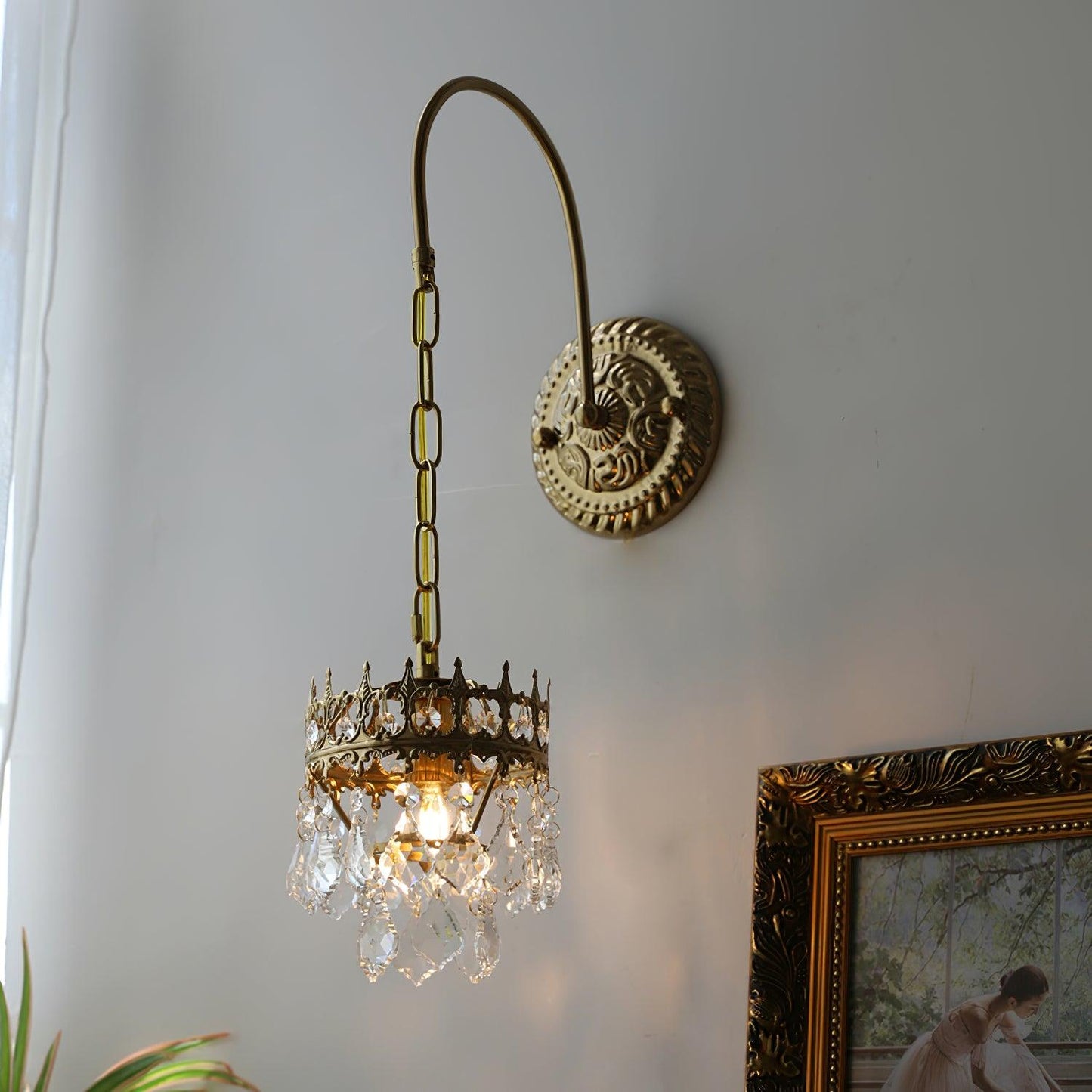Crystal Crown Sconce | Crystal & Iron | Copper Plated