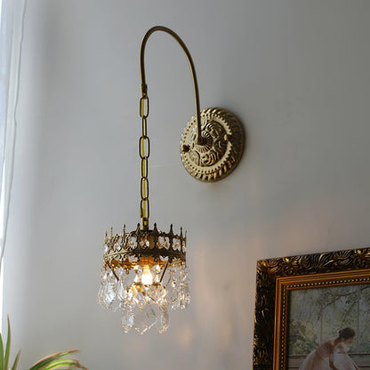 Crystal Crown Sconce | Crystal & Iron | Copper Plated