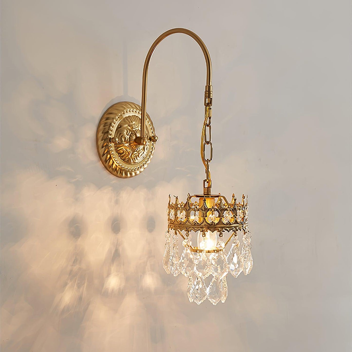 Crystal Crown Sconce | Crystal & Iron | Copper Plated