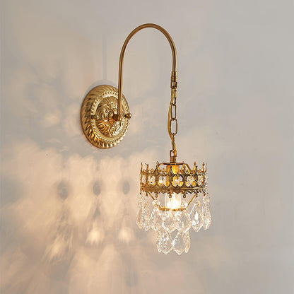 Crystal Crown Sconce | Crystal & Iron | Copper Plated