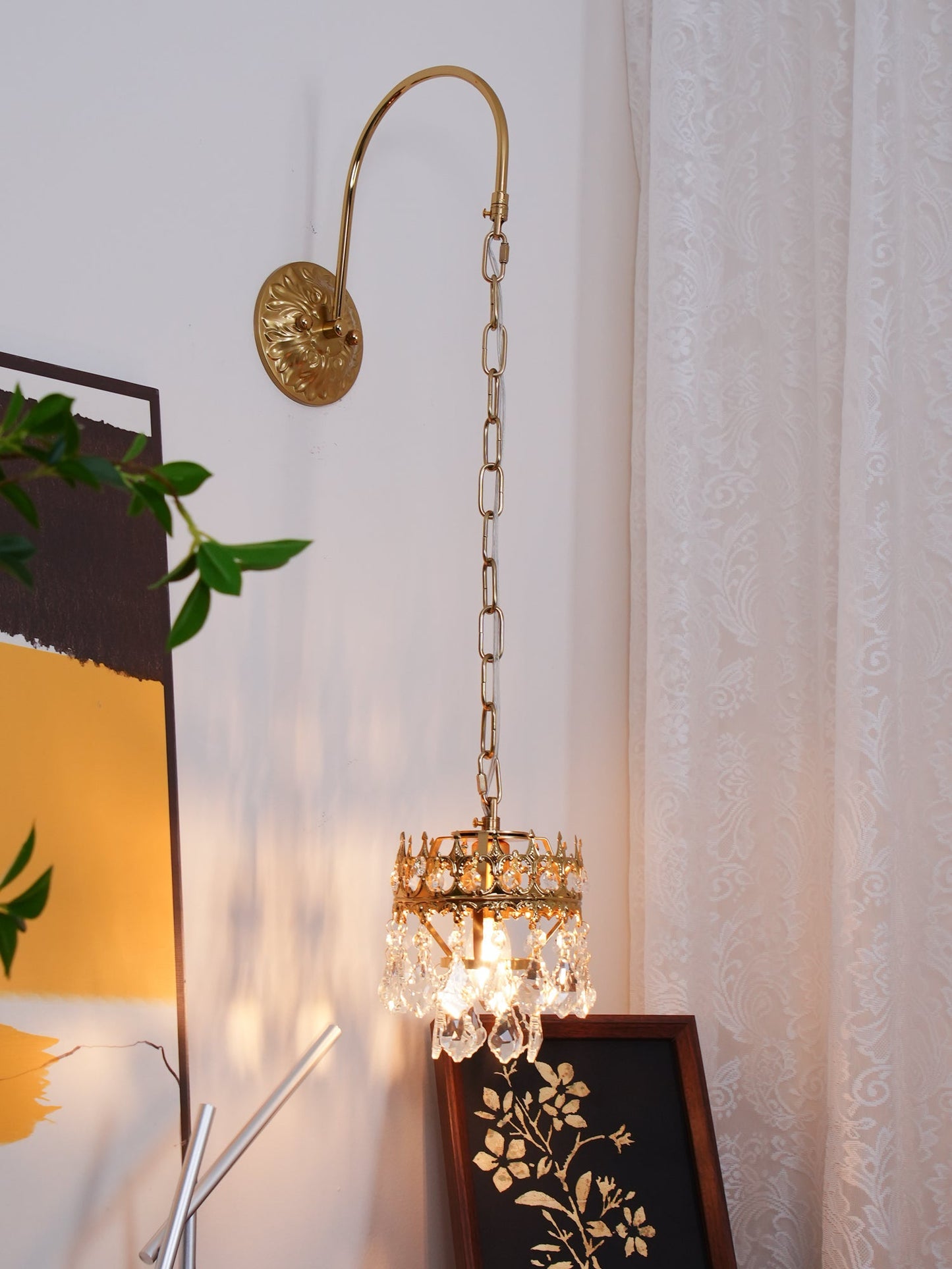 Crystal Crown Sconce | Crystal & Iron | Copper Plated